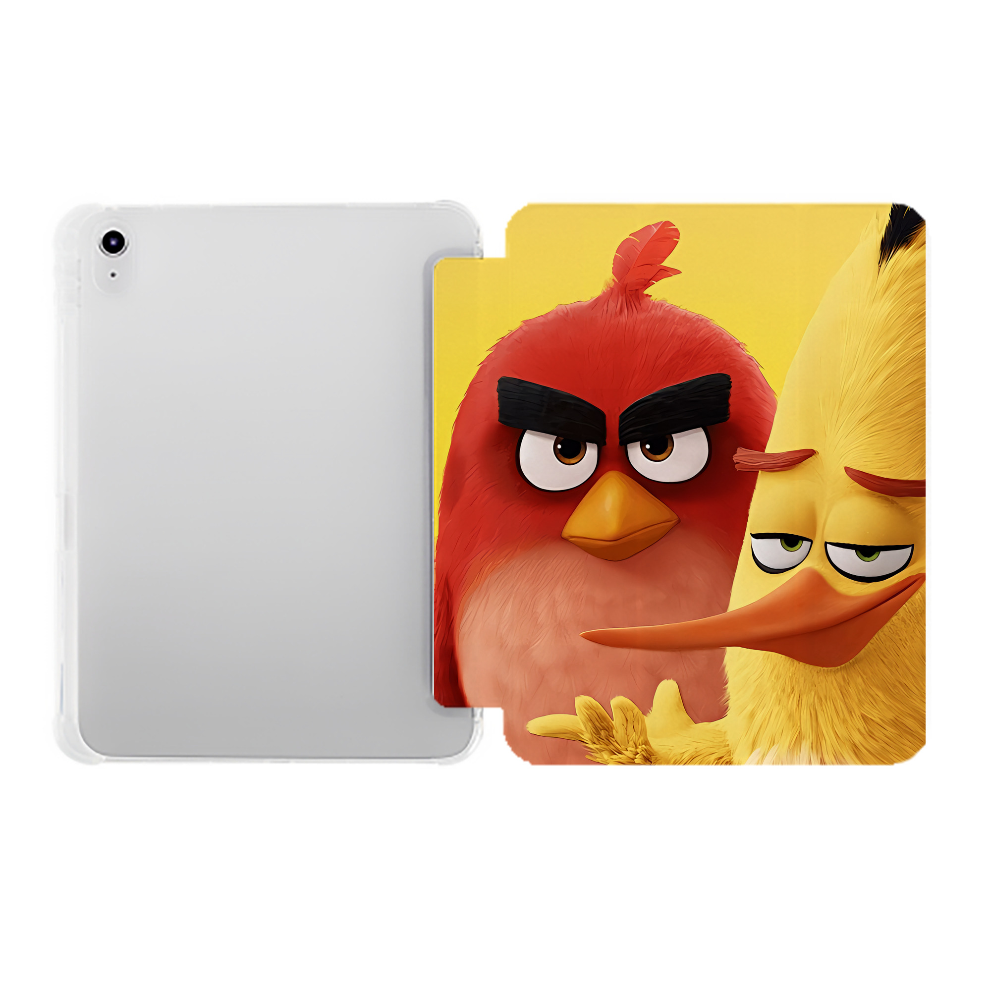 （画像用） Angry Birds アングリーバード IPad ケース ペン収納付き 三つ折りスタンド PUレザー×シリコン 対応機種9.5/10.5/10.9インチ
